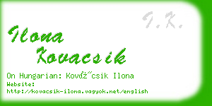 ilona kovacsik business card